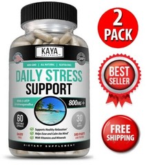 (2 Pack) Natural Anti Anxiety & Stress Relief 60 Ct, Combat Stress, Non-Drowsy