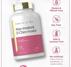 Myo-Inositol & D-Chiro Inositol | 2060Mg | 150 Capsules | Non-Gmo, Gluten Free