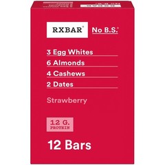 Rxbar Protein Bars 12G Protein Gluten Snacks Strawberry 22Oz 12 Bars