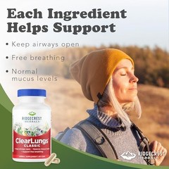RidgeCrest Herbals ClearLungs Classic Natural Lung and Nasal Daily Health Sup…