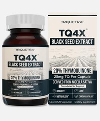 20% Thymoquinone Black Seed Oil Extract Capsules – TQ-Advanced 4X: Potent Thymo