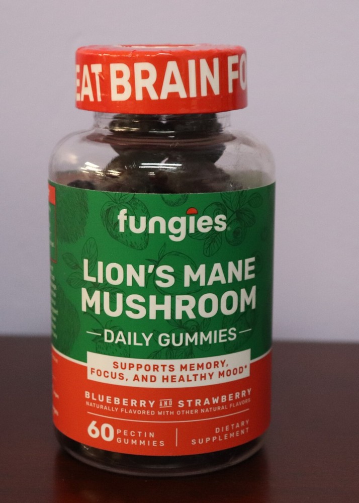 Fungies Lion’s Mane Mushroom (60) Blueberry Strawberry BRAIN Gummies Exp 08/26+