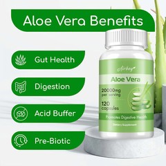 Aloe Vera Capsules 20000mg – Health Immune, Detox Cleaning, Digestive Support