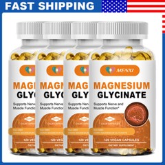 Magnesium Glycinate 400mg 120 Capsules for Calm, Stress, Sleep, Leg Cramp, Heart