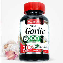 Garlic | Garlic Supplement | 6000 mg Equivalent 200 Capsules
