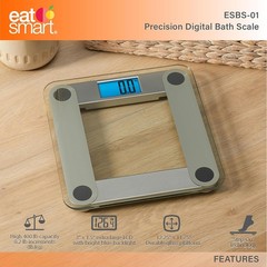 Digital Bathroom Scale with Lighted Display – 0.2 lb Accuracy, 400 lbs
