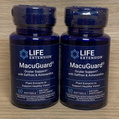 MACUGUARD OCULAR SUPPORT SAFFRON ASTAXANTHIN 120 gels 2 Bottles LIFE EXTENSION