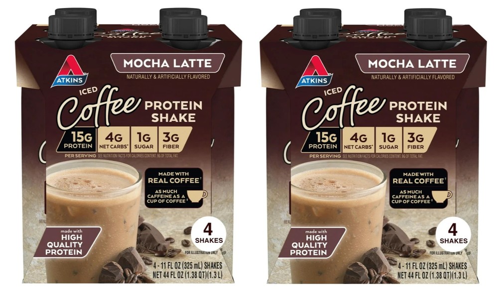 Atkins Protein Shake, Mocha Latte, Keto Friendly, Gluten Free, 8 Ct