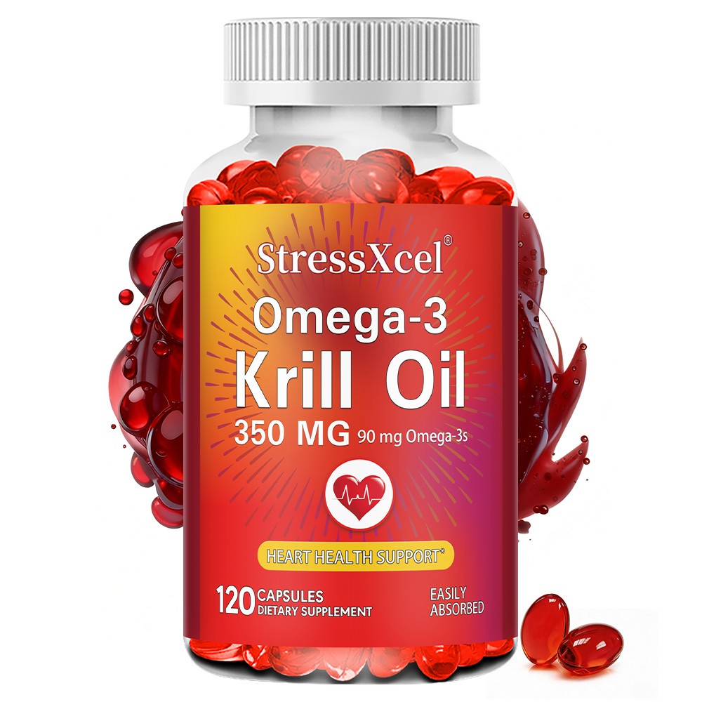 350mg Antarctic Krill Oil 120 Caps with Omega-3 EPA DHA,Heart & Cardiovascular