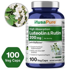 NusaPure Luteolin Complex with Rutin 200 mg | 100 Capsules | Vegetarian
