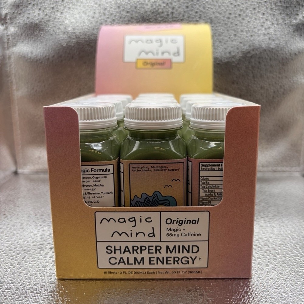 Magic Mind Energy Drink Lion Mane Rhodiola Matcha Vitamin B12 Caffeine 05/18/27