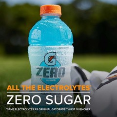 Gatorade G Zero Thirst Quencher, Glacier Cherry, 12 12 Fl Oz (Pack of 12)