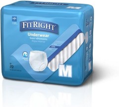 FitRight Ultra Unisex Adult Protective Underwear, Medium Size for Waist 28-40