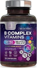 B Complex Vitamin Supplement 1000mcg – 3X Strength with Vitamin C & Folic Acid
