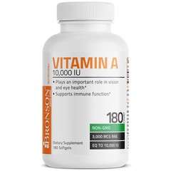 Bronson VITAMIN A 10,000 IU Premium Non-GMO Healthy Vision, 180 Softgels