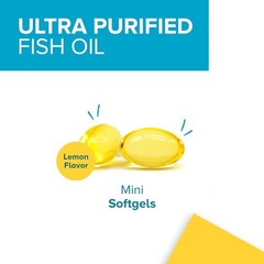 Lemon Flavor Omega-3 Fish Oil Softgels, 1000mg Heart Health Support, 180 Count