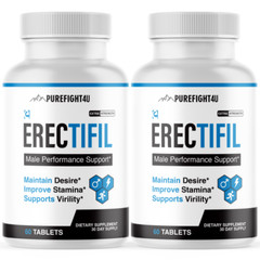 Erectifil Male Performance Support Extra Strength Supplement Tablets 2 Bottles
