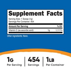 Nutricost Vitamin C Powder (1LB) – Pure Ascorbic Acid