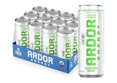 ARDOR Sparkling Water with 100mg Natural Caffeine 200mg L-Theanine from Orga…