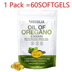 5Pack Resilia Oil of Oregano 6000mg with Black Seed Oil Softgels – 60 Capsules