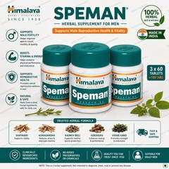 3x Himalaya Speman 60 Tablets Herbal Supplement Fast Shipping 180 Tabs
