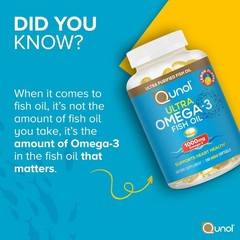 Lemon Flavor Omega-3 Fish Oil Softgels, 1000mg Heart Health Support, 180 Count