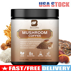 70g Organic Mushroom Coffee–Reishi,Cordyceps, Lion’s Mane,Turkey Tail Mushrooms