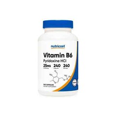 Nutricost Vitamin B6 (Pyridoxine HCl) 25mg, 240 Capsules – EXP – 02/2027