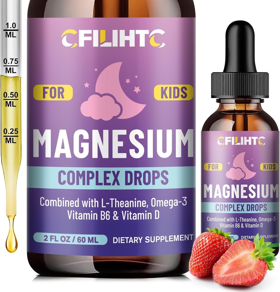 Kids Magnesium Liquid Drops-Magnesium Glycinate Liquid for Kids