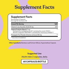 Lemme Purr Vaginal Probiotic Capsules Odor120Ct Women-Balanced pH,Healthy for