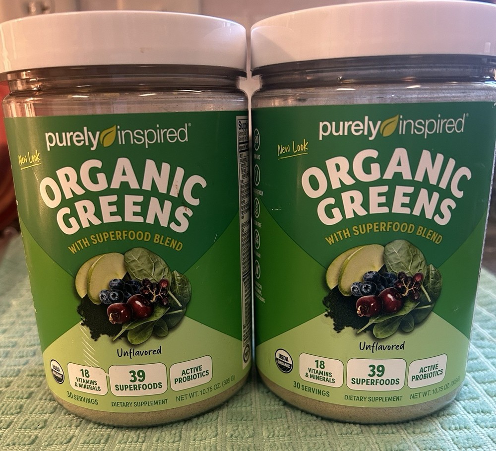 2-Purely Inspired Organic Greens Superfood Blend Powder Unflavored 10.75 oz
