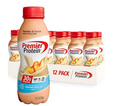 Premier Protein Shake Peaches & Cream 30g Protein 11.5oz 12 Pack