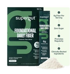 Supergut, Foundational Daily Fiber, Prebiotic Fiber Blend, Unflavored, 15-0.3oz
