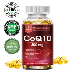 CoQ 10 Coenzyme Q10 Softgel 300mg Cardiovascular Heart Health 120 Capsules