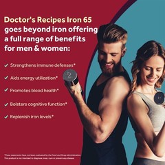 Iron Supplement 65 mg with Vitamin C – Maximized Absorption & Stomach Friendl…