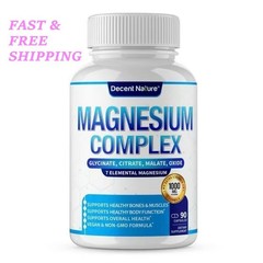 Decent Nature Magnesium Complex1000mg-7Elemental Magnesium Capsules NEW