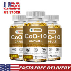 CoQ10 200mg, 360 Capsules, Non-GMO (Coenzyme Q10) / Free shipping / GLUTEN FREE
