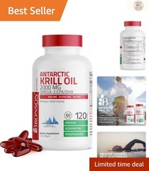 120 Count Antarctic Krill Oil with Omega-3s EPA/DHA for Optimal Heart Care