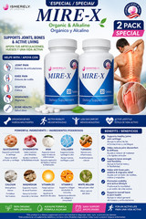 Ismerely 2 pack Mire-x 60 caps; dolor de articulaciones,ciatica, rodillas,cadera