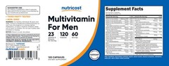 Nutricost Multivitamin for Men 120 Capsules – Vitamins 120 Count (Pack of 1)