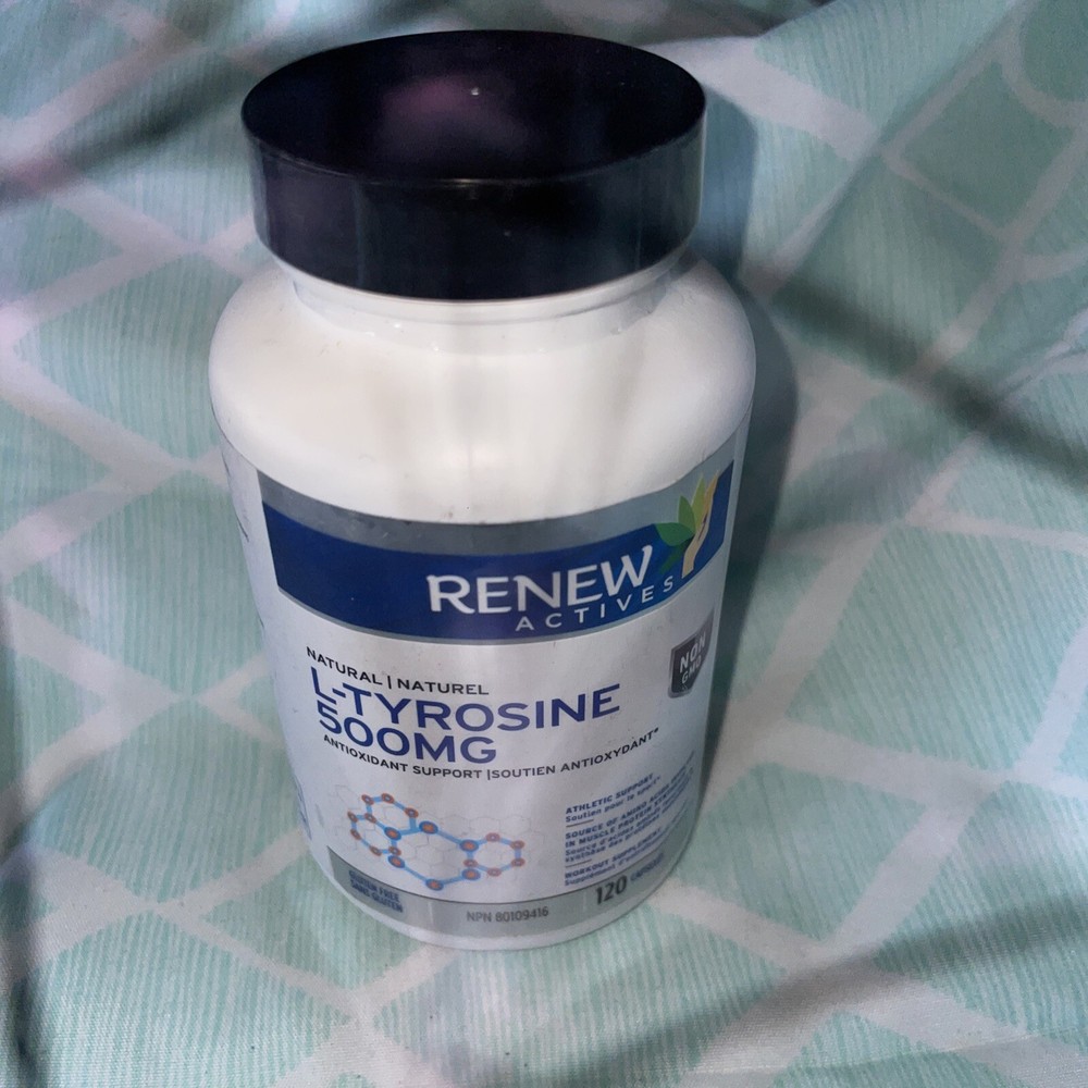 L-Tyrosine Antioxidant Supplement 500mg,( 120 Caps) Exp:07/25