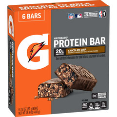 Gatorade Chocolate Chip Protein Bars 2.8 oz 6 Count Energy Snack