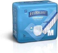 FitRight Ultra Unisex Adult Protective Underwear, Medium Size for Waist 28-40