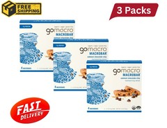 GoMacro MacroBar Organic Vegan Protein Bars – Oatmeal Chocolate Chip 2.3oz 12 Ct