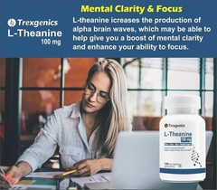 Trexgenics L-THEANINE 100 mg Stress, Focus Mood Relaxation Support – 120 x 2 cap