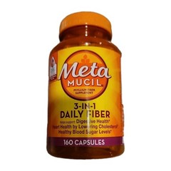 Metamucil 3 in 1 Fiber 160 Capsules Psyllium Fiber Supplement Exp 11/27