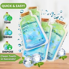 Skywin Travel Size Mouthwash – Mini Mint 0.04 Fl Oz (Pack of 14), Green