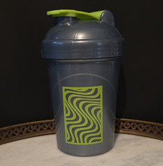 G FUEL Shaker Bottle Pewdiepie Gray/Green Flip Lock 16 fl oz Reusable Plastic