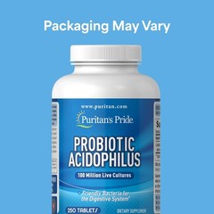 Puritan’s Pride Probiotic Supplement, Acidophilus, 250 Count (Pack of 1)