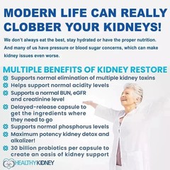 1 Pack Kidney Restore Natural Wellness Supplement 60 Capsules Free ship